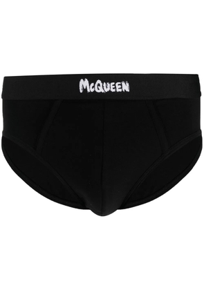 Alexander McQueen logo-print waistband briefs - Black