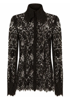 Dolce & Gabbana semi-sheer lace shirt - Black