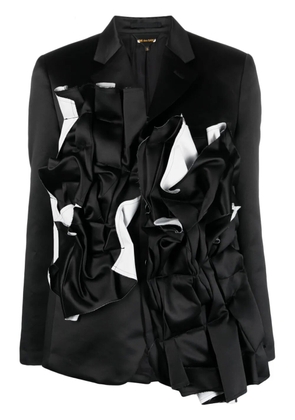 Comme Des Garçons satin ruched-panel blazer - Black