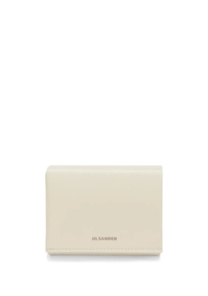 Jil Sander logo-stamp leather wallet - White