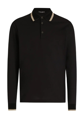 Dolce & Gabbana long-sleeved polo shirt - Black