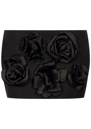 Dolce & Gabbana 3D-floral motif mini shorts - Black