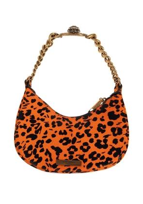 Kurt Geiger London small Chelsea chain-embellished leopard-print shoulder bag - Orange