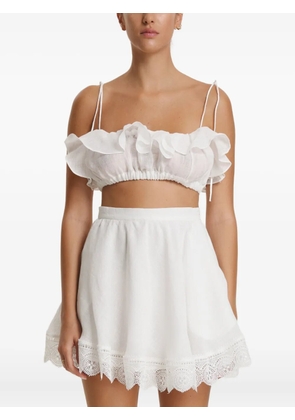 PNK ruffled top - White