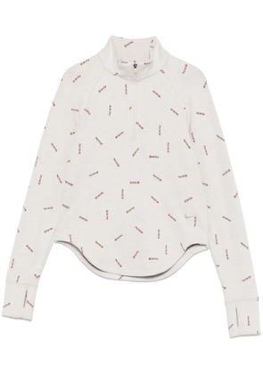 Nike half-zip logo-print top - Neutrals
