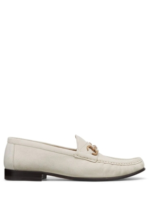 Brunello Cucinelli decorative-buckle leather shoes - White