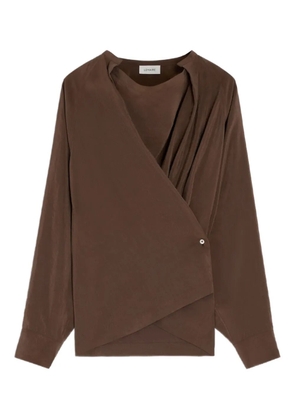 LEMAIRE twisted pleat blouse - Brown