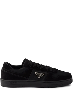 Prada Downtown triangle-logo suede sneakers - Black