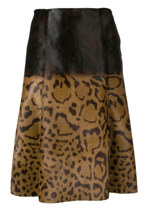 Ferragamo animal print midi skirt - Brown