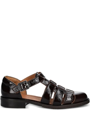 BILLI BI 25mm A6315 buckle-fastening caged flat pumps - Brown