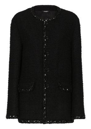 Dolce & Gabbana sequin-embellished bouclé jacket - Black