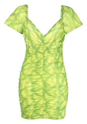 ROTATE BIRGER CHRISTENSEN tie-dye ruched minidress - Green