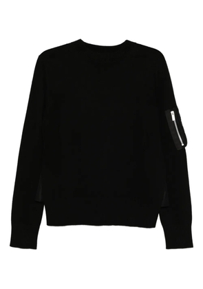 sacai nylon-patch jumper - Black