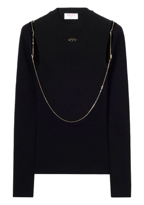 PUCCI chain-embellished rib-knit top - Black