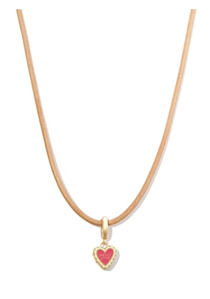 Lauren Rubinski 14kt yellow gold Messy Love charm necklace