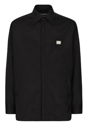 Dolce & Gabbana logo-plaque shirt jacket - Black