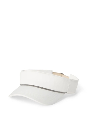 Brunello Cucinelli crystal-embellished cap - White