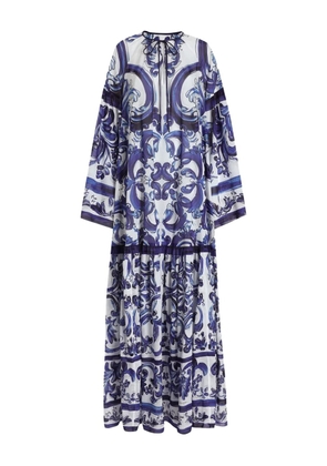 Dolce & Gabbana Majolica-print cotton dress - Blue