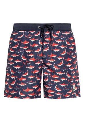 Moncler printed swim shorts - Blue