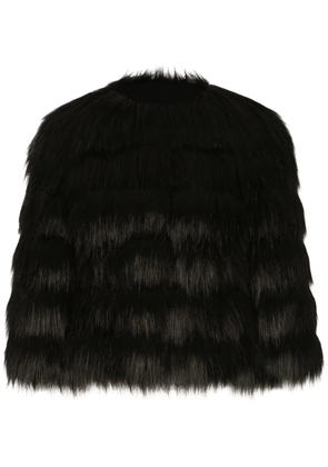 Dolce & Gabbana faux-fur cropped jacket - Black