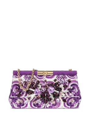 Dolce & Gabbana small Marlene floral clutch bag - Purple