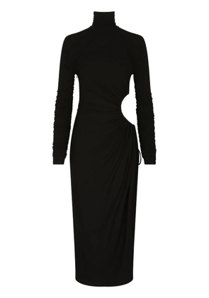 Dolce & Gabbana cut-out high-neck midi dress - Black