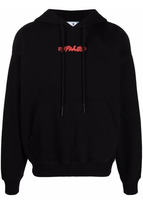 Off-White logo-print Arrow painterly-print hoodie - Black
