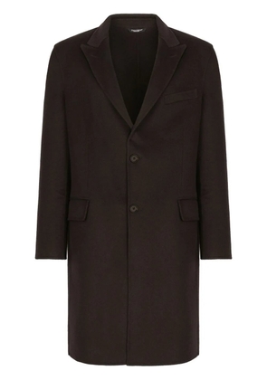 Dolce & Gabbana single-breasted cashmere coat - Brown
