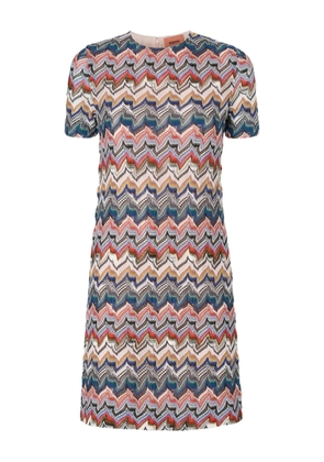 Missoni Zigzag Lamé knit mini dress - Pink