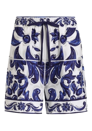 Dolce & Gabbana Majolica-print poplin shorts - Blue