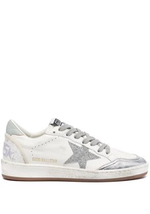 Golden Goose Ballstar glittered leather sneakers - White