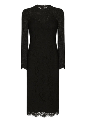 Dolce & Gabbana floral-lace midi dress - Black