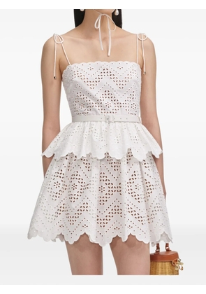 Self-Portrait cotton dress - White