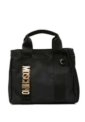 Moschino logo-plaque tote bag - Black