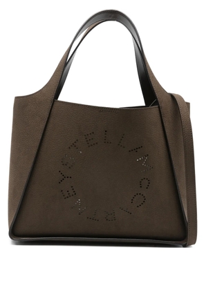 Stella McCartney logo perforated tote bag - Brown