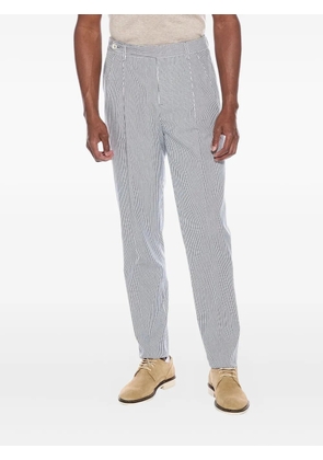 Brunello Cucinelli pleated-front striped trousers - White