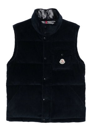 Moncler quilted corduroy vest - Blue