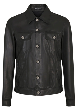 Dolce & Gabbana denim-style leather jacket - Black