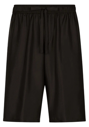 Dolce & Gabbana embroidered silk track shorts - Black