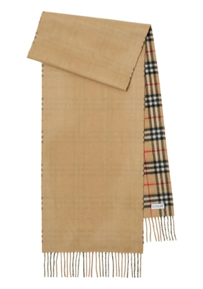 Burberry checked cashmere scarf - Neutrals