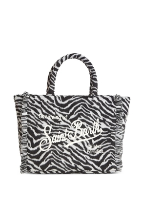 MC2 Saint Barth zebra fringed colette tote bag - White