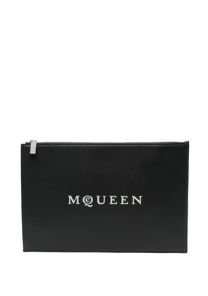Alexander McQueen logo-print clutch bag - Black