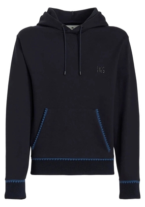 ETRO logo-patch pullover hoodie - Blue