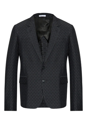 Alexander McQueen skull-print two-button blazer - Black