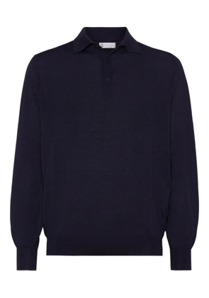Brunello Cucinelli long-sleeve polo shirt - Blue