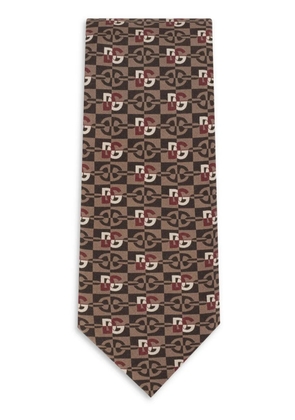 Dolce & Gabbana logo jacquard silk tie - Brown