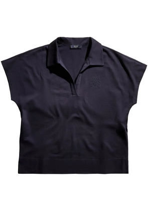 Fay logo-embroidered piqué polo shirt - Blue