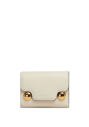 Marni Trunkaroo tri-fold leather wallet - Neutrals