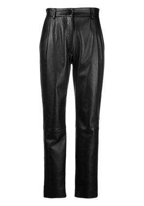 Dolce & Gabbana dart-detailing leather trousers - Black