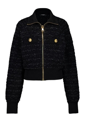 Balenciaga zip-up tweed jacket - Black